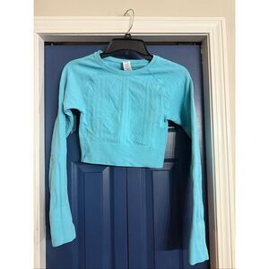 JoyLab Seamless Cropped along Sleeve Workout Top Size M